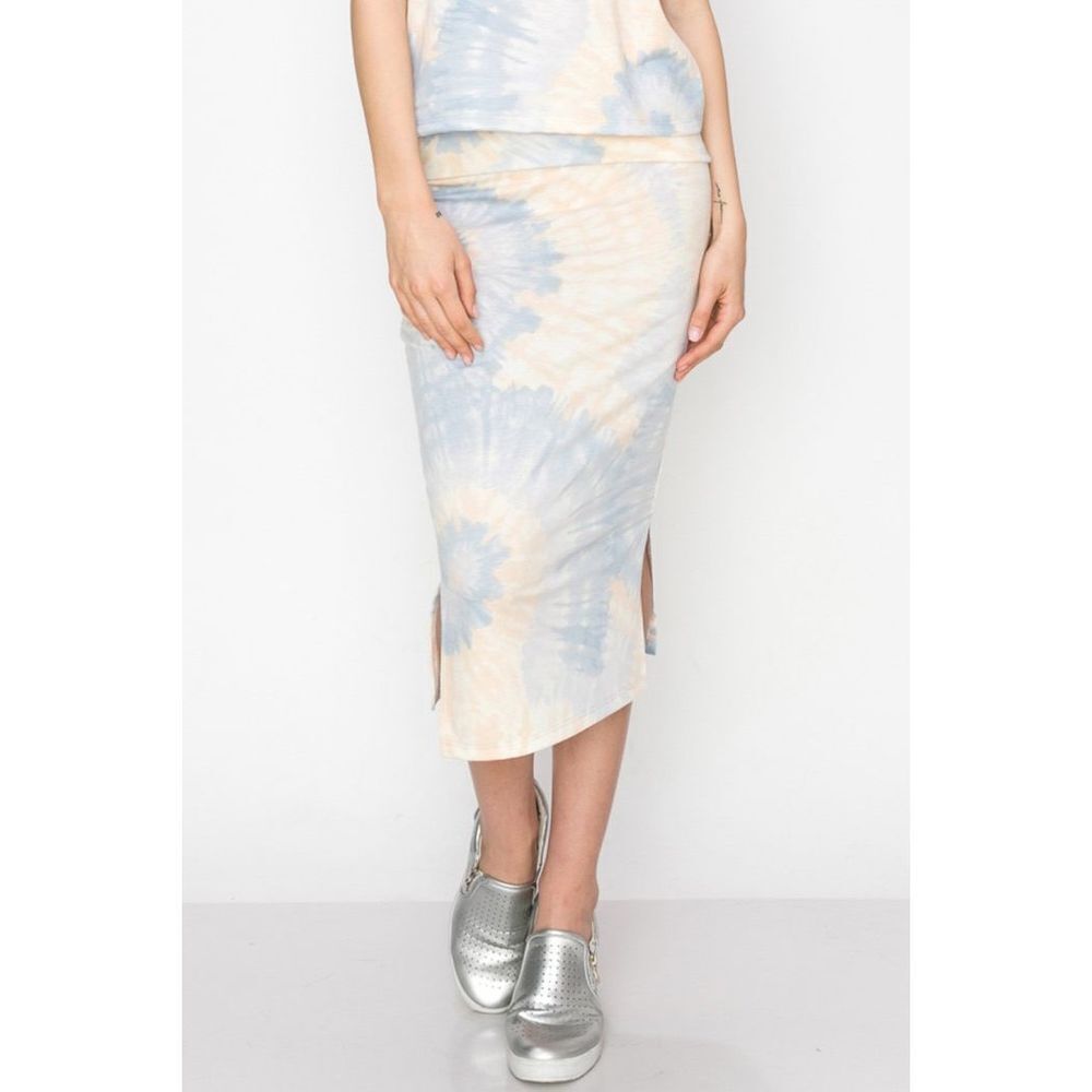 🔥5/25 sale🔥 Coin 1804 TIE DYE FRENCH TERRY FOLDOVER MIDI skirt size xl